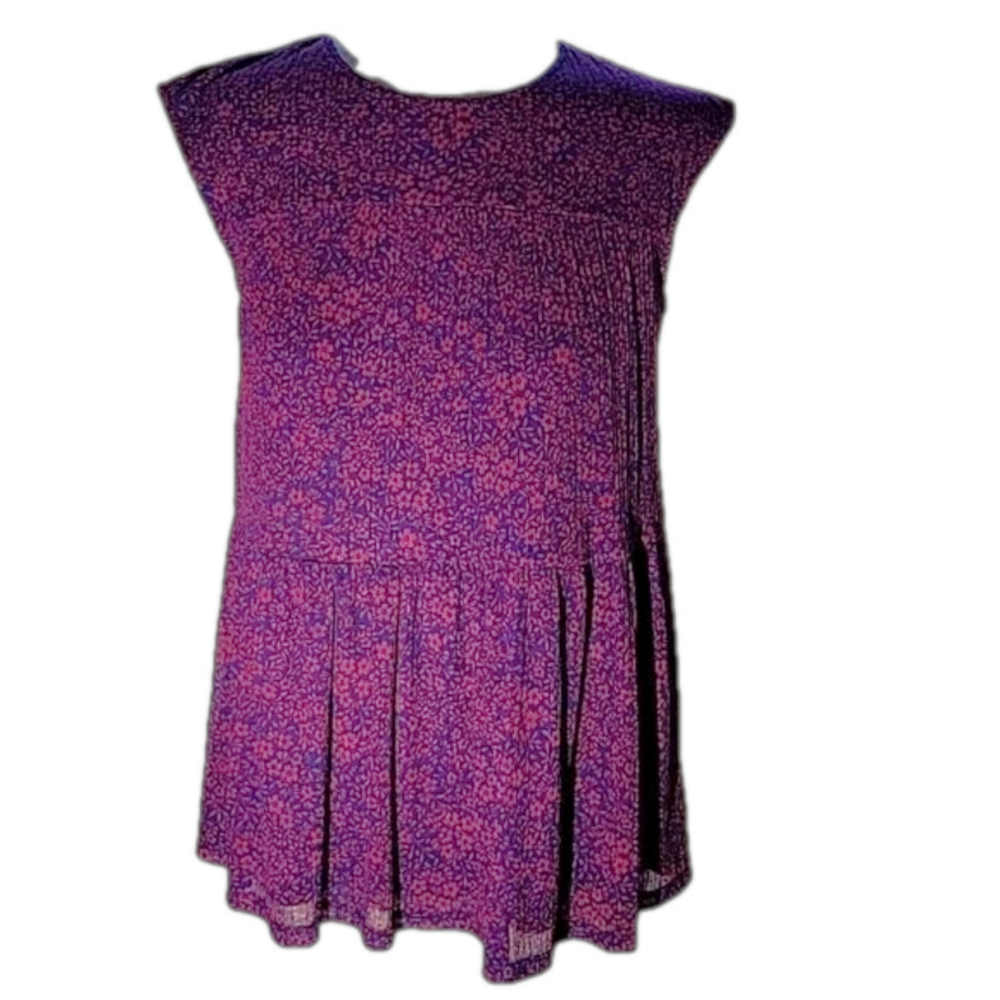 Juicy Couture Purple Navy Blue Sleeveless Flowy Top Size XS Mint Condition